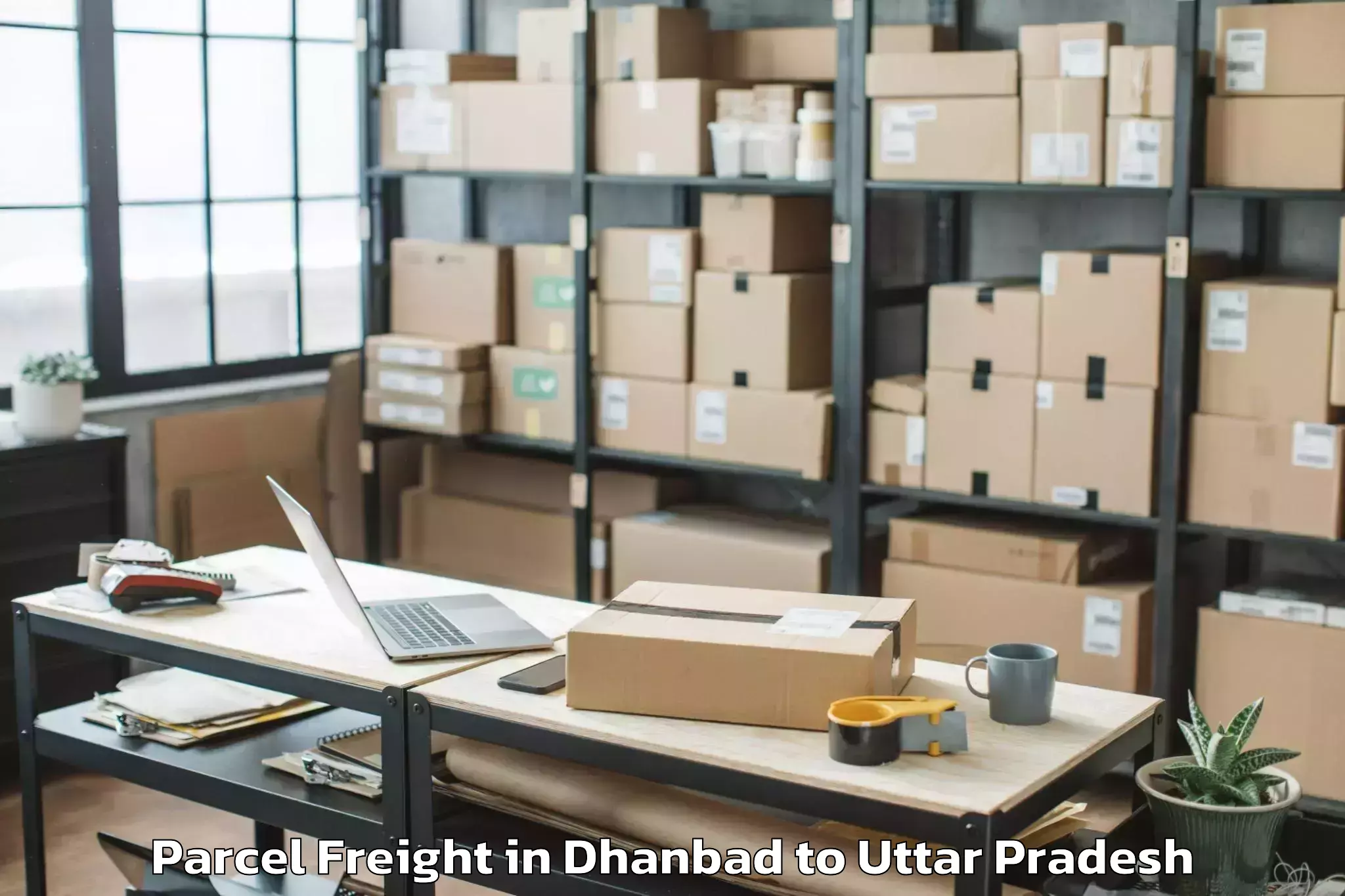 Book Your Dhanbad to Jaswantnagar Parcel Freight Today